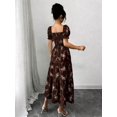 thumbnail image 2 of Vestido Maxi Con Cuello Cuadrado, Manga Corta Fruncida Y Estampado Floral, 2 of 30