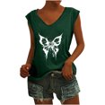 thumbnail image 1 of Camisetas sin mangas con cuello en V de verano para mujer, camisetas de manga corta con estampado de mariposa Retro OAVQHLG3B Store lin121212, 1 of 5