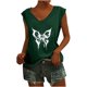 thumbnail image 1 of Camisetas sin mangas con cuello en V de verano para mujer, camisetas de manga corta con estampado de mariposa Retro OAVQHLG3B Store lin121212, 1 of 5
