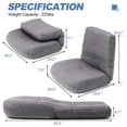 thumbnail image 6 of Pellebant  Adjustable Padded Floor Chair Recliner Grey, 6 of 8