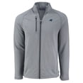 thumbnail image 2 of Men's Cutter & Buck  Heather Gray Carolina Panthers Peshastin Eco Fleece Recycled Raglan Tri-Blend Full-Zip Jacket, 2 of 3