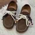 thumbnail image 4 of ZunFeo Womens Velvet Loafers Boho Moccasin Slip On Flats with Bead Tassel Detail Brown Casual Shoes Sizes 5.5-8.5,Size 7, 4 of 7