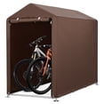 thumbnail image 1 of Yiwa Outdoor Bike Storage Unit Holds 1-2 Bikes Securely With a Tough 420d Waterproof Cover, Strong Steel Frame, Uv Protection, And a Space-Saving Triangular Roof, Perfect For Your Garden, Yard, 1 of 8