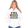 thumbnail image 4 of Two Brides Better Than One LGBT Pride Womens Plus Size Graphic Zipper Hoodie Brisco Brands 4X, 4 of 5