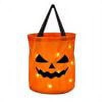 Bolsas grandes de dulces de Halloween con luz LED para regalos de fiesta (sonriente)