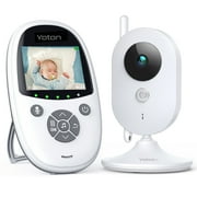 YOTON Video Baby Monitor with Camera, Auto Night Vision, 2 Way Talk, Lullabies with 2.4 GHz, White