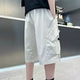 thumbnail image 5 of breaise Boys Cargo Shorts Elastic Waist Running Hiking Bermuda Shorts Knee Length Summer Shorts with Pockets, 5 of 6