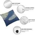 thumbnail image 4 of BANET Modern Minimalist Feather Print Pillowcase Suitable for Living Room Decoration Square Sofa Cushion Cover, Bedroom Bed Pillow Cover. White, 4 of 5