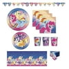 FAKKOS Design My Little Pony Birthday Party Supplies Pack for 16 Guests Including: Banner, Table Cover, Large and Small Plates, Napkins and Cups