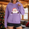 thumbnail image 2 of SRZYMJ Christmas Hooded Sweatshirts for Women Retro Santa Graphic Long Sleeve Shirt Xmas Pullover Tops, 2 of 4