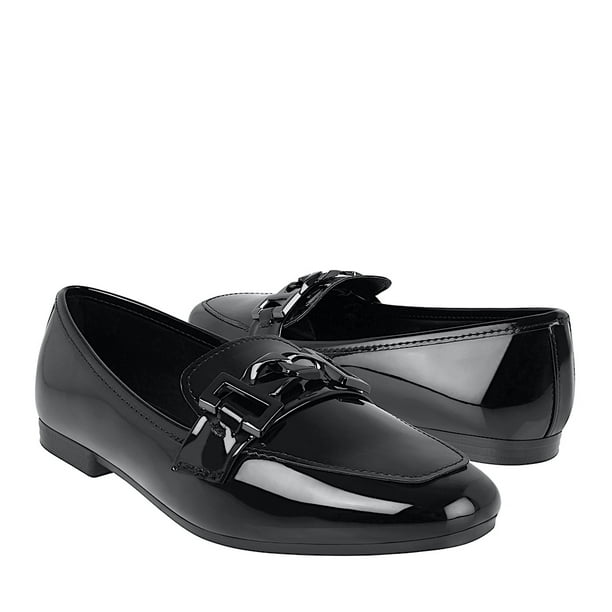 MOCASINES DAMA STYLO 4689 CHAROL NEGRO