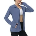 thumbnail image 1 of SHTXOZHI Veste Athlétique Légère pour Femmes Protection Solaire Fermeture Éclair Complète Manches Longues Chandails à Capuchon Randonnée Extérieur, 1 of 7