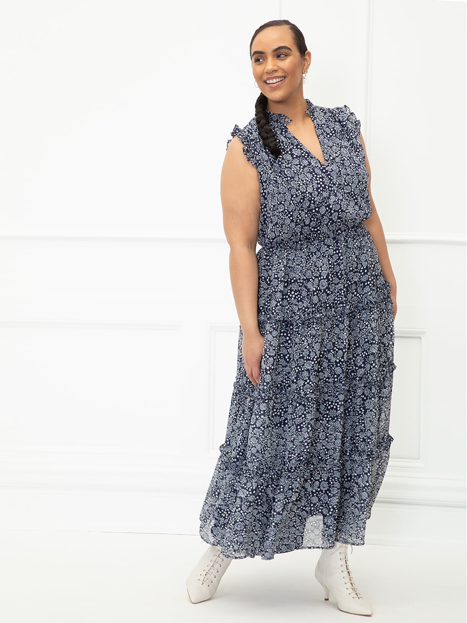 Sky Women's Plus Size Tiered Maxi Dress 