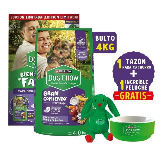 Alimento para Perro Purina Dog Chow Cachorros Minis y Pequeños Carne Pollo Frutas y Leche 4.0 kg