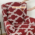 thumbnail image 4 of TOPCHANCES Wing Chair Slipcover Wingback Armchair Chair Slipcovers Sofa Covers 2-Piece Spandex Fabric Wing Back Wingback Armchair Chair Slipcovers,Red, 4 of 12
