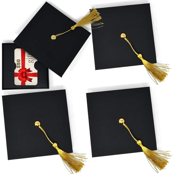Graduation Gift Card Box Holder Cap Shaped with Tassel Pack of 6 Grad Gifts Cards Graduate Present Boxes Holders for Graduations Party Supplies