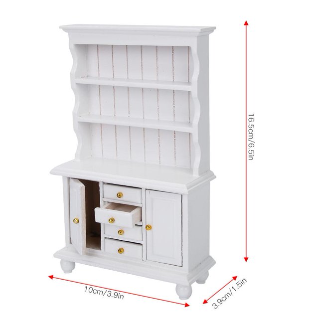 GLOGLOW Casa de muñecas Spptty Modelo de estantería Tamaño 10 * 3.9 * 16.5 cm Color Blanco