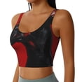 thumbnail image 2 of Balery Black Dog Red Background Sujetadores deportivos con espalda cruzada para mujer, acolchados, sin costuras, de alto impacto, ideales para yoga, gimnasio, entrenamiento y fitness.-Large, 2 of 8