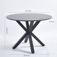 thumbnail image 4 of Gzxs Round Dining Table for 4-6 Person, Mid Century Modern Circle Table for Kitchen Living Room, Pedestal Dining Table with X-Shape Metal Legs, Black, 4 of 6