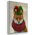 thumbnail image 3 of Christmas Foxy Christmas Fool - Framed Gallery Wrapped Holiday Canvas - 17 x 25 - White Frame, 3 of 8