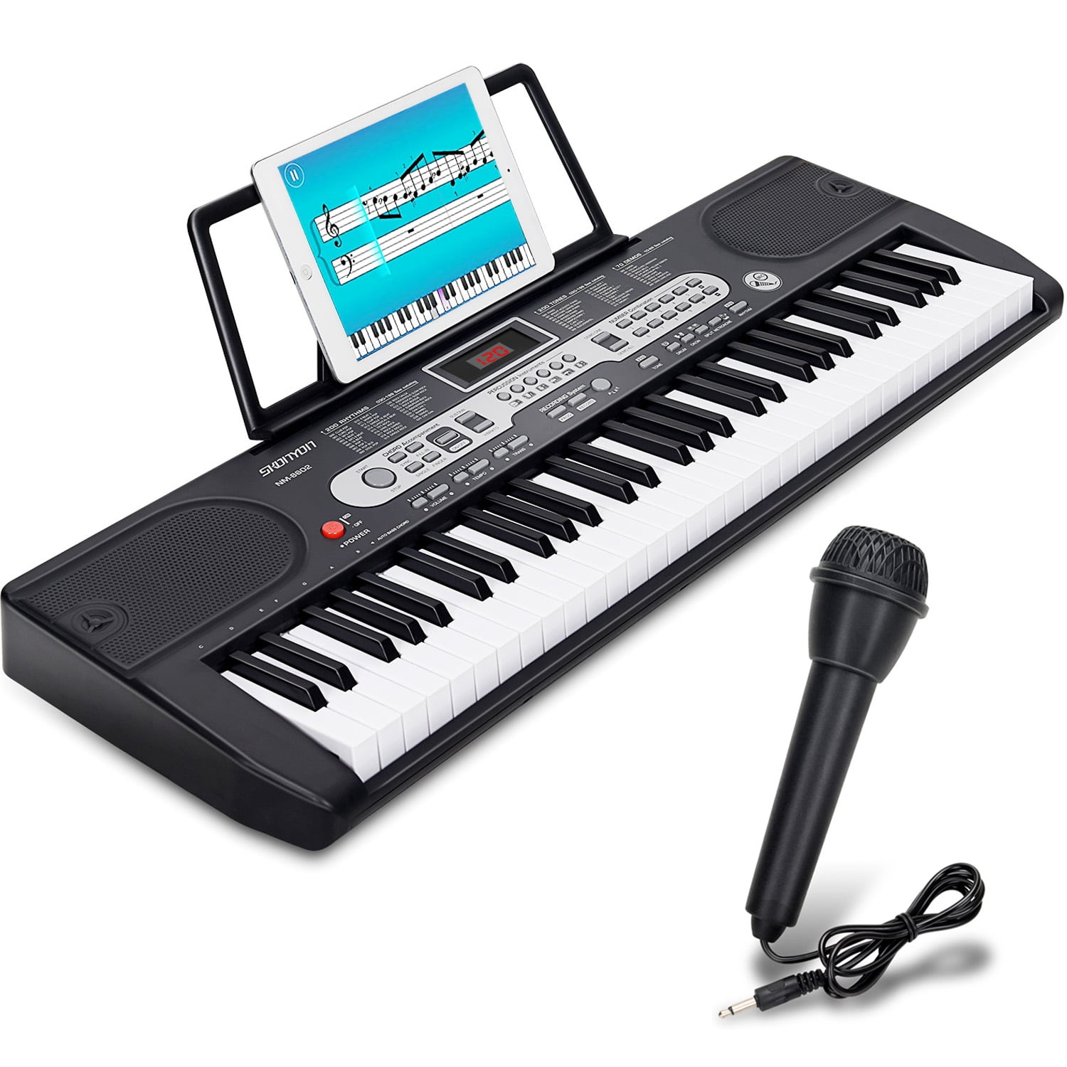 volcage Kids Education Musical Toy Stand Type Music Microphone with Colorful Light Gift Pianos & Keyboards 