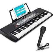 SKONYON 61 Key Piano Keyboard Portable Electric Keyboard with Microphone
