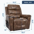 thumbnail image 6 of Sesslife Power Lift Recliner Chair, Electric Recliner Chair with Heat and Massage for Elderly, Single Sofa Recliner with Cup Holders and Side Pockets, Ergonomic Lounge Recliner Chair, Light Brown, 6 of 7