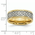 thumbnail image 6 of Stainless Steel 8mm Scrolled Design and Gold Plated Brushed And Polished Ring Size 9 Jewelry Gifts for Women, 6 of 7