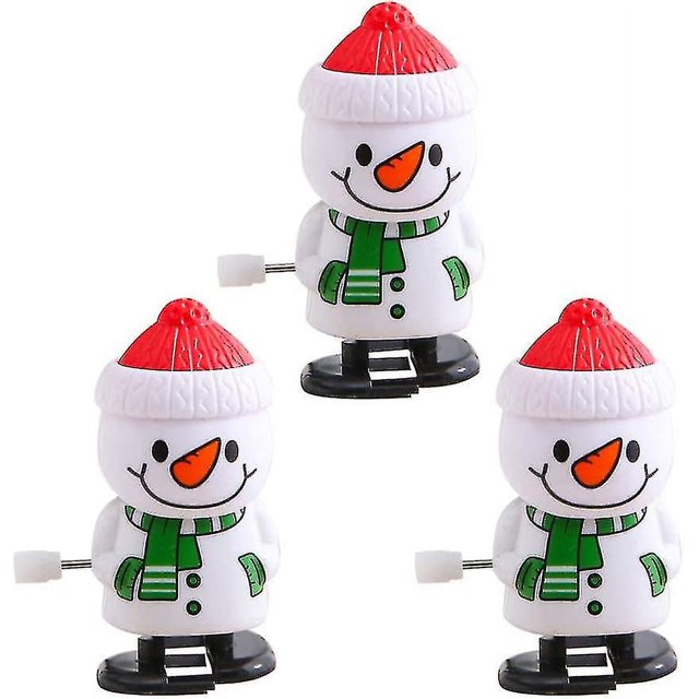 Juguetes navideños de cuerda, recuerdos de fiesta para niños, regalos de cumpleaños para niños, bolsas de regalos, premio en el aula (blanco, verde, rojo) (3 unidades)