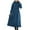 Blue, variant on SHTXOZHI Women's Long Sleeve Fall Dress Drawstring Hooded Solid Color Long Dresses with Pockets