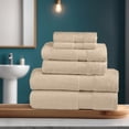 thumbnail image 3 of HOMES PERCEPTION 6 Count Solid Print Towels & Washcloths Set Tan, 3 of 7