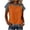 Orange, variant on Rutainlusire Women's Round Neck Waffle Knit Faux Denim Patchwork Short Sleeve Tops Ladies Casual Loose Fit Stretchy Soft Breathable Fabric Raglan Sleeve Design Tops