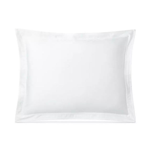 Ralph Lauren WHITE Spencer Sateen Border Sham, US Standard