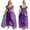 Dark Purple, variant on Womens Sequin Belly Jumpsuit Trim Pumpkin Dance Pants With Tulle Overlay One-piece Romper