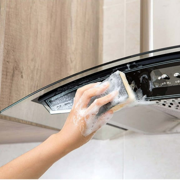 Kesenlong wash sponge 8 PCS Multi-purpose Scouring Pads Non-Scratch Cleaning Dishes Utensils Non-Stick Cookware Sponge Use for Kitchen Bathroom (Black)