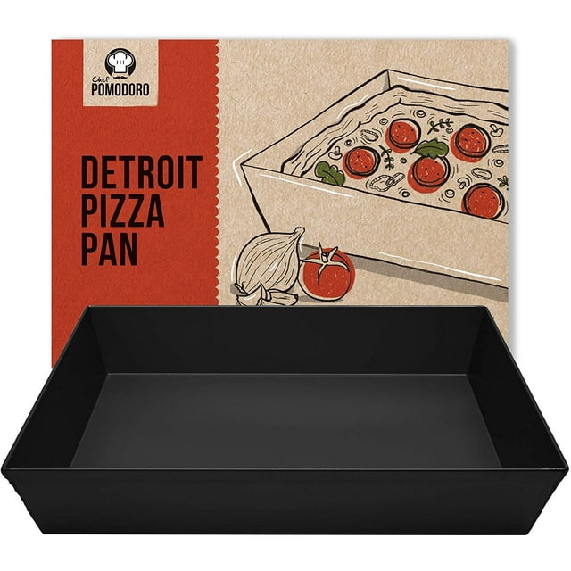 Chef Pomodoro Detroit Style Pizza Pan, 14 x 10-Inch, Hard Anodized Aluminum, Pre-Seasoned Bakeware Kitchenware