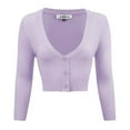 thumbnail image 3 of Mak Women's Cropped Bolero V-Neck 3/4 Sleeve Cardigan - Rosa Apparel, 3 of 11