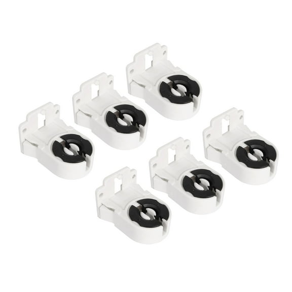 Uxcell Non Shunted T8 Fluorescent Light Holder Lamp Socket LED Fluorescent Tube White Black 6 Pack