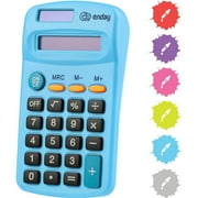 Enday Solar Battery Basic Calculator Essential School Supplies, Blue 1 Pack