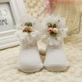 thumbnail image 2 of Esho 0-12M Infants Baby Girl Princess Lace Flower Socks Baby Shower Holiday Birthday Gifts, White, 2 of 6