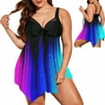 thumbnail image 2 of PEASKJP Womens Plus Size Bathing Suit Front Cross Swimsuit Bathing Suit Tankini Bikini, Black XXXXXL, 2 of 5