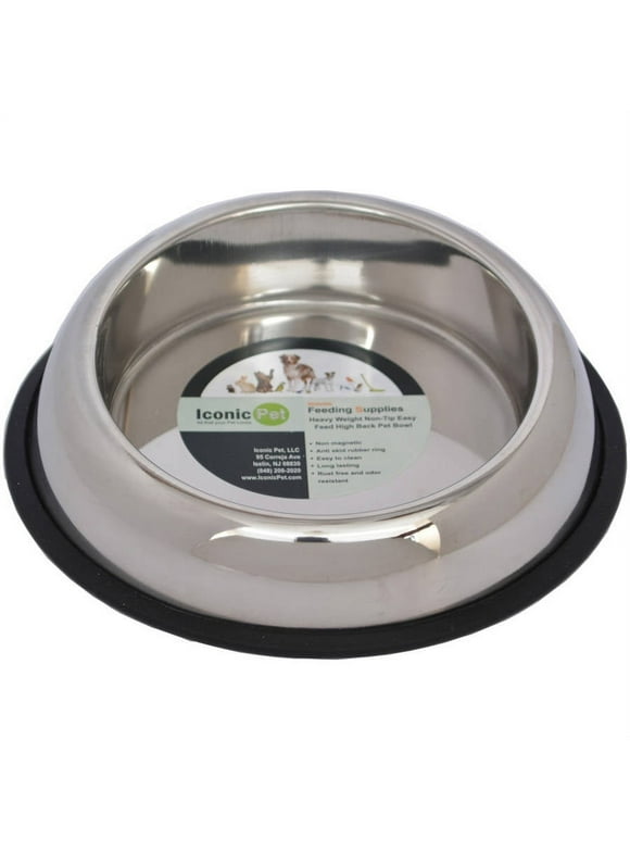 Iconic Pet Heavy Weight Non-Skid Easy Feed High Back Pet Bowl For Dog Or Cat, 24 Oz, 3 Cup