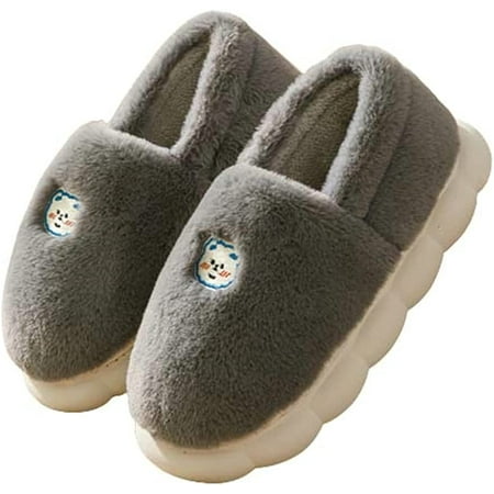 

PIKADINGNIS Cute Fluffy Animal Print Slippers for Women Men Soft Warm Fur Heel Cover Furry Memory Foam House Shoes Indoor Outdoor