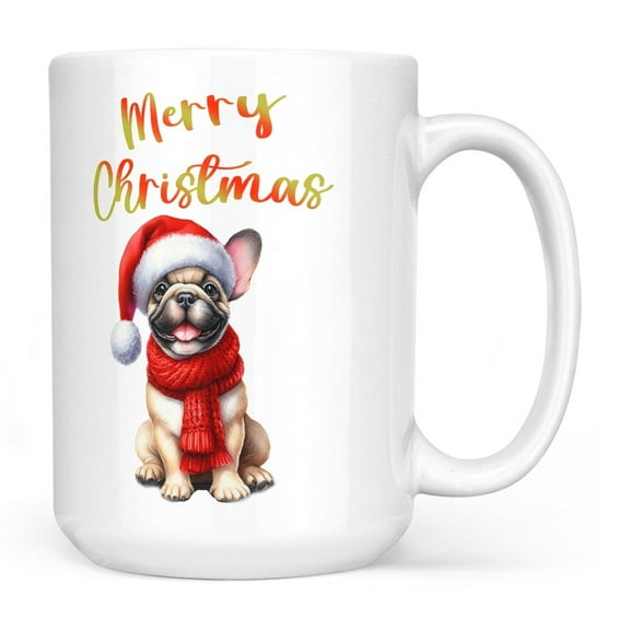 Merry Christmas French Bulldog Enjoys Woofmas Winter Xmas Holiday Mug Dog Lover Gifts Coffee Tea Cup - 02022