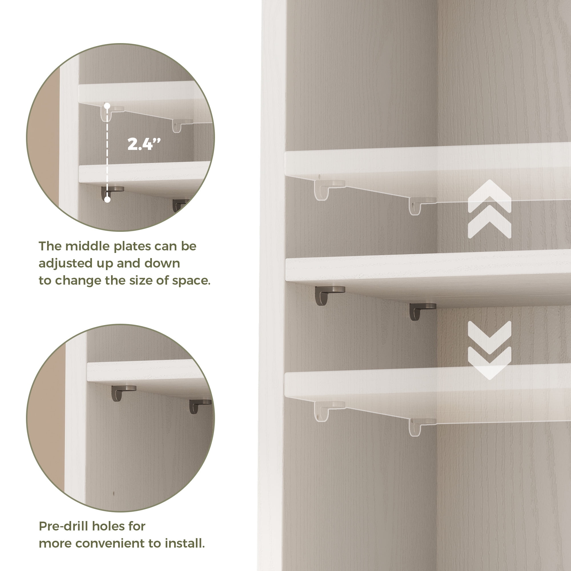 IRONCK 74.8" Tall Narrow Bookcase, 6 Tiers Open Adjustable Shelf and 1 Storage Cabinet for Home Office, White