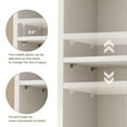 thumbnail image 3 of IRONCK 74.8" Tall Narrow Bookcase, 6 Tiers Open Adjustable Shelf and 1 Storage Cabinet for Home Office, White, 3 of 6