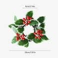 thumbnail image 3 of Christmas Candle Rings Wreath Norfolk Pine Garland Red Berry Pinecones Wreaths Artificial Berries Snowy Pine Garland Candle Ring Holder for Christmas Wedding Home Table 7.8Inch, 3 of 6