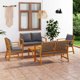 thumbnail image 1 of 5 Piece Garden Lounge Set with Cushion Solid Acacia Wood Outdoor Table and Chair Sets Outdoor Furniture Sets My Lux Decor Round, 1 of 6