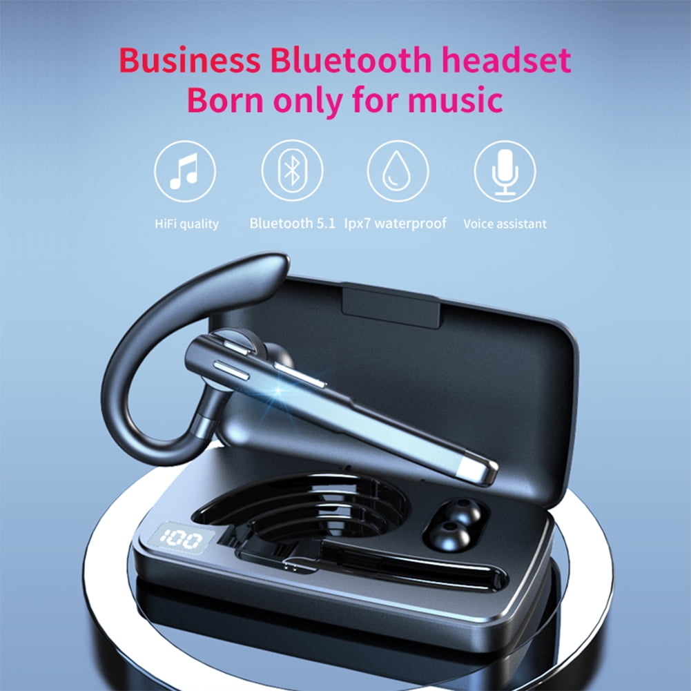 Wireless Earphones Built-in Dual Mic Noise Canceling Bluetooth 5.1 Earphone Earpiece with 500mAh Charging Case