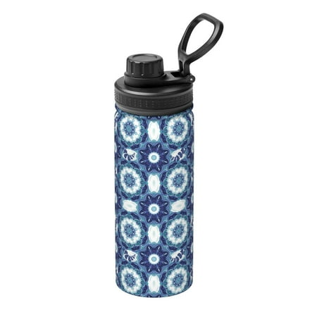 

Ocsxa Vintage Blue Print 18oz Stainless Steel Water Bottle Unisex Water Bottle Insulated Sports Water Cup Flask for Cold Water Drinks/Sports/Travel/Car/School